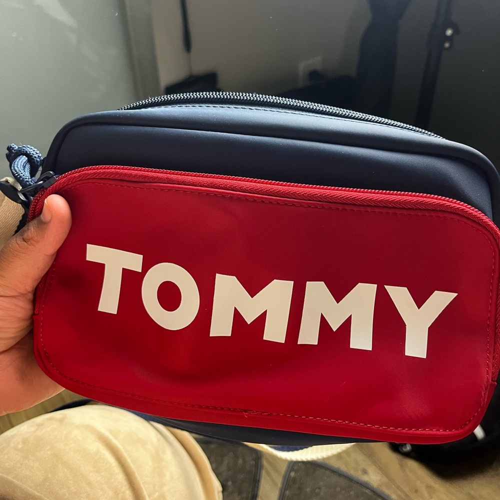 Tommy Hilfiger navy blue and red Crossbody bag